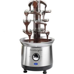 Other Kitchen Dining Bar 2023 Nostalgia 4 Tier Electric Chocolate Fondue Fountain Machine for Parties Melts Cheese Candy Liqueur and More 32Ounce 231113