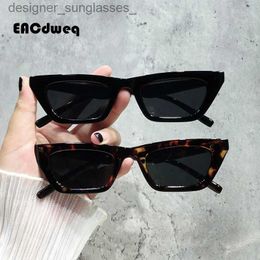 Sunglasses Luxury Rectangle Sunglasses Woman Vintage Cat Eye Design Sun Glasses Female Male Personality Cool Retro Black Cateye OculosL231114