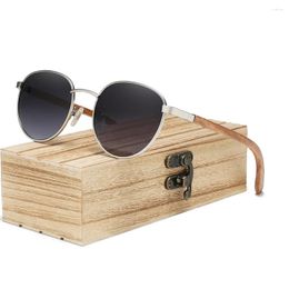 Sunglasses Fashion Polarized For Men Women Natural Wooden Eyewear Round Frame UV400 Protection Sun Glasses