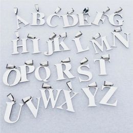 Pendant Necklaces 26 Pieces Letter A - Z Charms Stainless Steel Alphabet 2x2cm Accessories For Diy Necklace Jewellery Component Findings