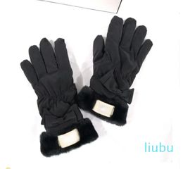 Fashion Women New Leather Gloves Bowknot Mittens Five Fingers With Brand Colours With