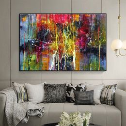 Modern Canvas Painting Colourful Graffiti Art Abstract Art Paintings on the Wall Canvas Pictures for Living Room Home Decor