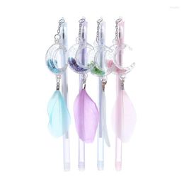 Kawaii Creative Star-Moon Feather Pendant Gel Pen Cute Signature Papelaria School Office Supply Promotional Gift