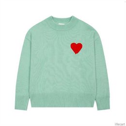 Cardigan Designer sweater AM I Paris Hoodies Amiparis Coeur love Heart Jacquard man woman France fashion brand long sleeve clothing pullover AMIs L5CJ