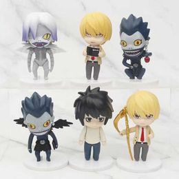 Action Toy Figures 6pcs/set Anime Death Note Figures Grim Reaper Ryuk PVC Action Figure Yagami Light Model Doll Ornaments Toys for Children Gift AA230413