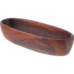 Plates Boat Shaped Dish Fruits Plate Bread Serving Tray Reusable Wooden Jewelry Storage Box