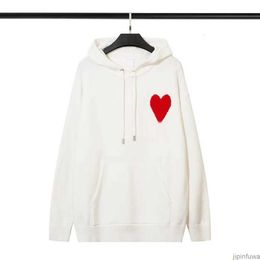 Hoody Amis Amiparis Pull AM I Paris Hoodies Knitted Women Men Pullover Sweatshirts Big Red Black Coeur Heart Love Winter Jumper Usa Eu Streetwear Amisweater A559