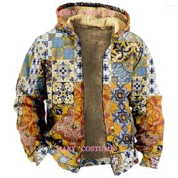Men's Hoodies 2023 Flower Personality Hoodie Fanshion Sweatshirts Winter Casual Long Sleeve Pullover Plus Velvet Coat 1980