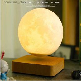 Luzes noturnas 3D Terra LED Luz noturna Lua Luzes de levitação magnética Decoração de quarto Candeeiros de mesa Presente de Natal Lâmpada decorativa de mesa Q231114