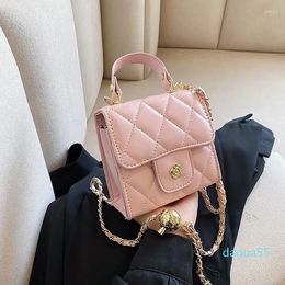 Evening Bags Mini PU Leather Crossbody For Women 2023 Fashion Chain Designer Shoulder Luxury Rhombus Embroidery Handbag And Purse