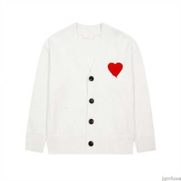 Designer Amis Cardigan Sweater AM I Paris Hoodies Amiparis Coeur Love Heart Jacquard Man Woman France Fashion Brand Long Sleeve Clothing Pullover GWXX