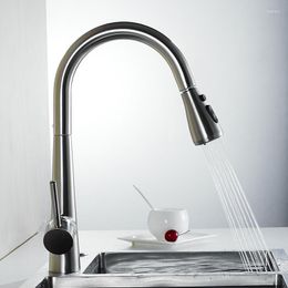 Kitchen Faucets Sink Faucet Pull Out Spout Mixer Tap Chrome/Nickel/Black Brass Single Handle And Cold Swivel Taps