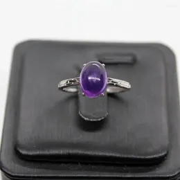 Cluster Rings AKAC 925 Sterling Silver Natural Amethyst Adjustable Ring Approx7 9mm Send Randomly Wholesale