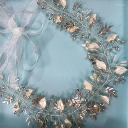 Hair Clips White Leaf Pageant Hairbands Vintage Crystal Bridal Tiaras Crown Wedding Accessories Bride Head Jewellery