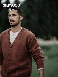 Men's Sweaters SIMWOOD 2023 Autumn Winter New Oversize Vintage Cardigan Men Warm Wool Blend Single-Breasted V-Neck Knitted Sweater J231111