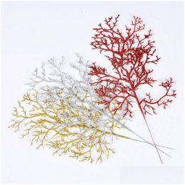 Christmas Decorations Tree Halle Leaves Accessories Gold Sier Artificial Branches Metasequoia Sequoia Home Party Decoration Za5336 D Dhl0G
