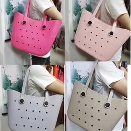 Polychromatic Beach Bags Eva Designer Bag Solid Color Waterproof Beach Bag Ladies Tote Bag Portable Outdoor Sports Fashion Shopping Bags 230320