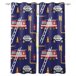 Curtain Toy Car Fire Truck Children's Bedroom Curtains Modern Decoration Home Living Room