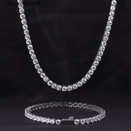 Fine Jewellery Copper Material VVS Moissanite 100% Passed The Diamond Test Tennis Chain For men Women Necklaces