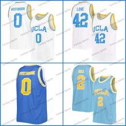 UCLA Bruins Basketball Jersey 2 Lonzo Ball 42 Kevin Love Bill Walton 0 Russell Westbrook White Blue Stitched Mens College Basketball Jerseys