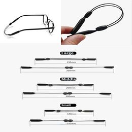 Eyeglasses chains 5PCS Adjustable Silicone Band Holder Elastic Anti Slip Cords Sunglasses String Ropes Glasses Chain Sports S M L 231113