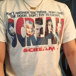 Men's T-Shirts kuakuayu HJN Scream Fashion Tees Dont Answer the Phone dont Open the Door Dont Try to Escape Women Tees Scream T-Shirt 230414