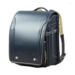 School Bags Luxury Bag For Gilrs Boys Orthopaedic Backpack High-quality Waterproof PU Leather Student Grade 1-3