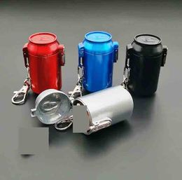 Can Key Ring Pocket Ashtray Round Cigarette Smoking Keychain Trash Ash Tray Accessories 4 Colours Case Tool For Home Office Car Use