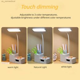 Table Lamps USB LED Table Lamp Color Touch Night Light Foldable Protection For Bedroom Bedside Reading Light R231114