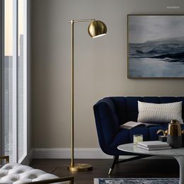 Floor Lamps Brass Living Room Lamp Shade Adjustable Remote Control Dimmable Bedroom Bedside Indoor Standing Decorative Lights
