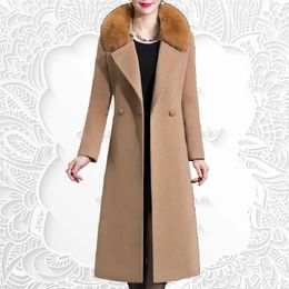 Womens Fur Faux Autumn Winter Women Fashion Covered Coat Warm Pure Colour Long Jacket Ladies Outwear Slim Collar High Quality Clothing 231113