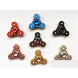 Spinning Top Limited Version Rainbow Fidget Spinners Edc Metal Hand Spinner Toy 3 Gear Chain Finger Stress Three Wheels Decompressio Dhudk