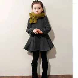Girl Dresses Kids Winter For Girls Korean Style Clothes Cotton Thick Warm Velvet Dress Long Sleeve 3-11Y DQ653