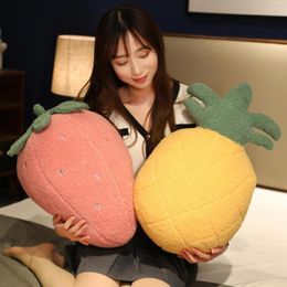 Pillow Stuffed Good-looking Throw Pineapple Strawberry Orange Shape Plush Doll Toy