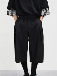 Men's Pants Casual Wide-Legged Culottes 7 Minutes Of In The Spring And Autumn Black Loose Straight Canister