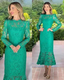 2023 Kas ASO Ebi Arapça Denizkızı Avcı Gelin Elbiselerinin Yeşil Annesi Dantel Akşam Balosundaki Balo Doğum Günü Ünlüleri Damat Elbise Elbise ZJT020