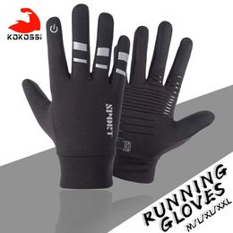 Sports Gloves KoKossi Winter Outdoor Running Glove Warm Touch Screen Gym Fitness Full Finger For Men Women Knitted 231114