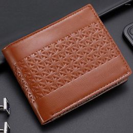 Wallets Stylish Embossed Men's Leather Bifold Wallet Large Capacity Simple Style Card Holder For Storaging