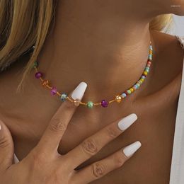 Choker Colourful Natural Stone Bead Necklace For Women Simple And Versatile Ladies Banquet Party Jewellery Wholesale Direct Sale