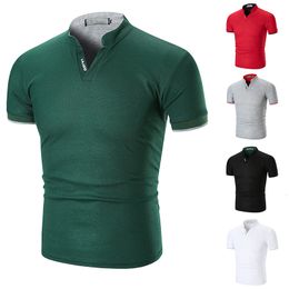 Men's Polos Arrival Summer Men's Polo Shirt with Sleeves and Half Collar In Solid Color 230414