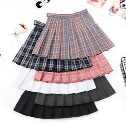 Skirts Super SchoolSkirt Plaid pleated skirt female spring summer high waist short fall college wind yellow Acharacter 230414