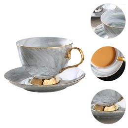 Cups Saucers Cup Saucer Tea Ceramic Coffee Mug Marble Set Drink Latte Cappuccino Party Breakfast China Favors Mugs Espresso Afternoon