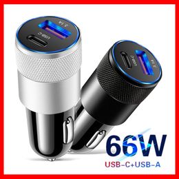 100W USB Car Charger Quick Charge QC3.0 PD Type C Fast Car USB Charger For iPhone 12 13 Xiaomi 12 Redmi Samsung S22 Mobile Phone Car-Charge Car-Charger Car Charging Quick