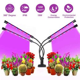 Grow Lights LED Grow Light 4 Head Phyto Lamp Full Spectrum USB Phytolamp for Plant Lights Growbox Plant Lamp Greenhouse Hydroponic Grow Tent P230413