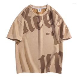 Men's T Shirts Summer Oversize Vintage T-Shirt Men Printed Baggy Tees Fashion Korean Street Short Sleeved Tops Clothing Male Female Plus