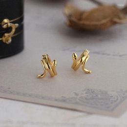 Hoop Earrings 925 Silver Needle Gold Colour Snake Shape Earring For Women Girls Party Wedding Jewellery E499