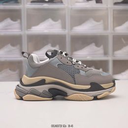 Shoes Triple s Chunky Old Men Casual Sneaker Runner Blue Ice Grey Trainer Lime Metallic Sier Pastel o Green Dad Shoe Fashion Designer Chaussures Size 35-44 OD2D