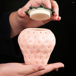 Mugs Ceramic Loose Tea Jar Strawberry Shape Container Storage For