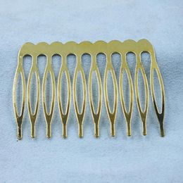 Hair Clips 200pcs/lot Wholesale Silver Plated 40 53mm 10 Teeth Comb Findings & Settings DIY Ornament Accessories