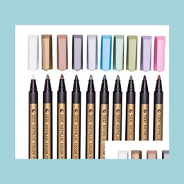 Painting Pens Sta Metallic Color Pen Markers Medium Tip Metal Art Permanent Marker School Writing Supplies Drop Delivery Office Busi Dhmyv